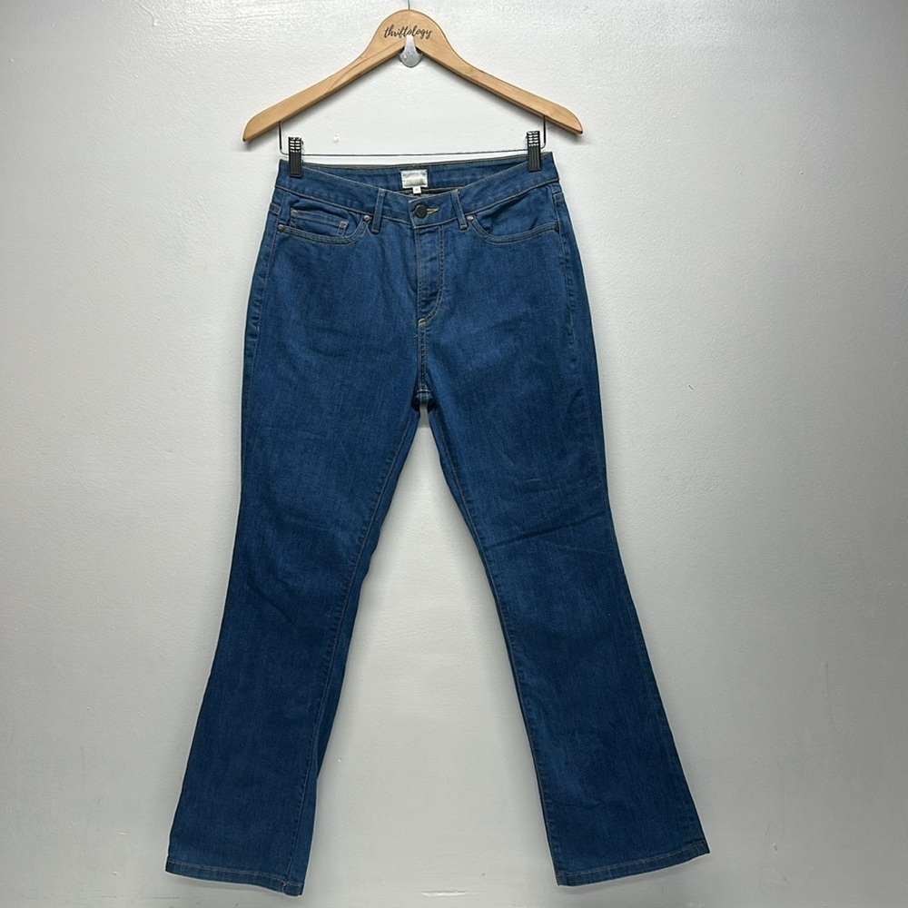 Ann Mashburn Jeans Straight Leg 5 Pocket Denim Pants Cotton Stretch Blue Size 27